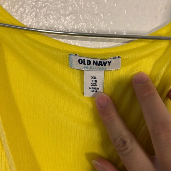 Old Navy Yellow Maxi Sundress Womens XXL V-Neck Sleveless Lined One Side Slit - Picture 5 of 9
